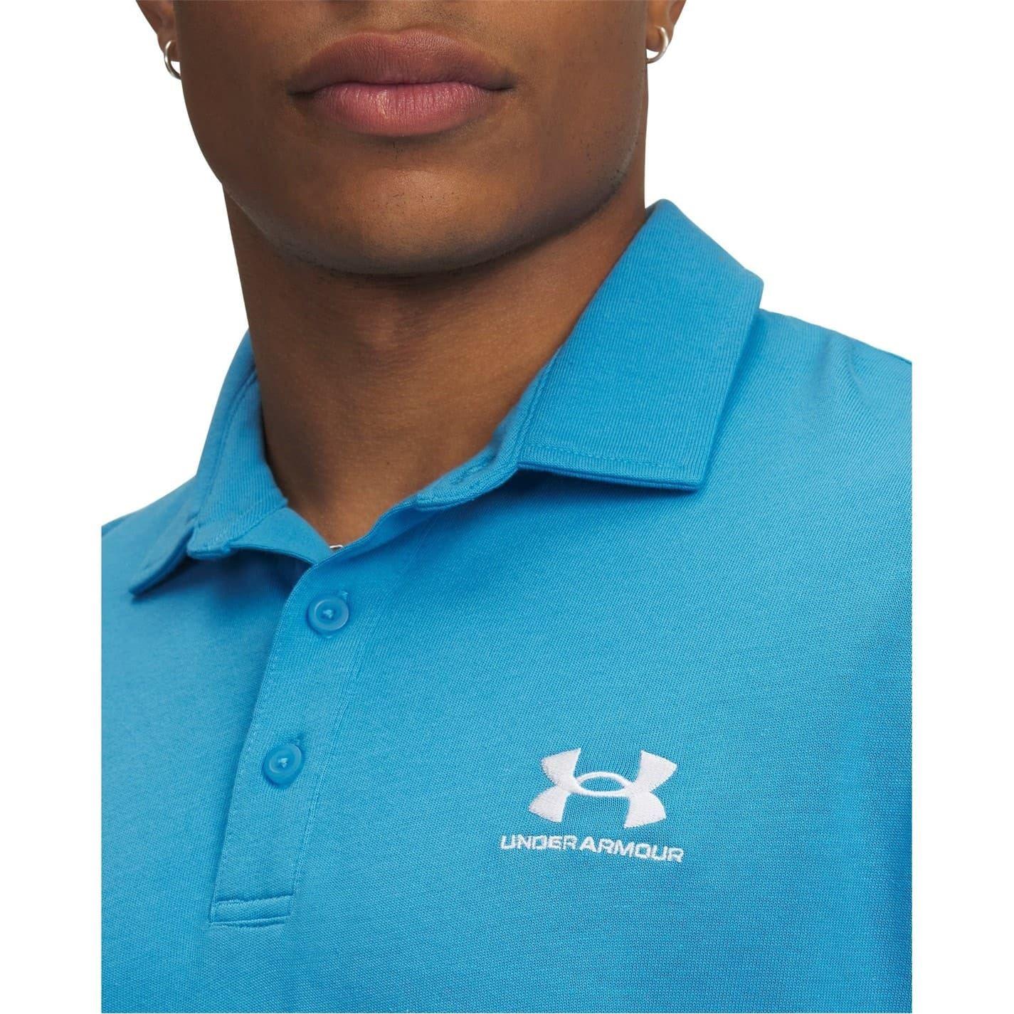 Blue - Side - Under Armour Mens Performance Icon Polo Shirt