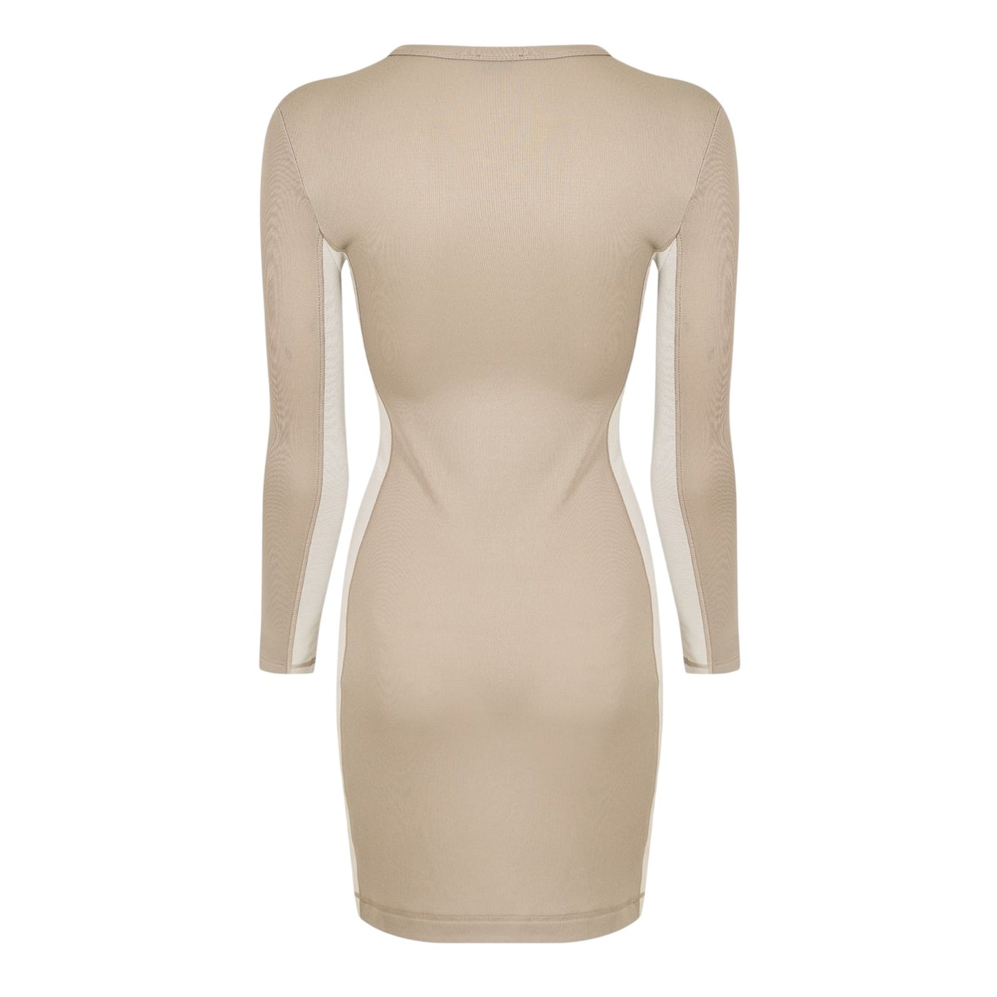 Beige - Back - Diesel Womens-Ladies Ovalout Crew Neck Mini Dress