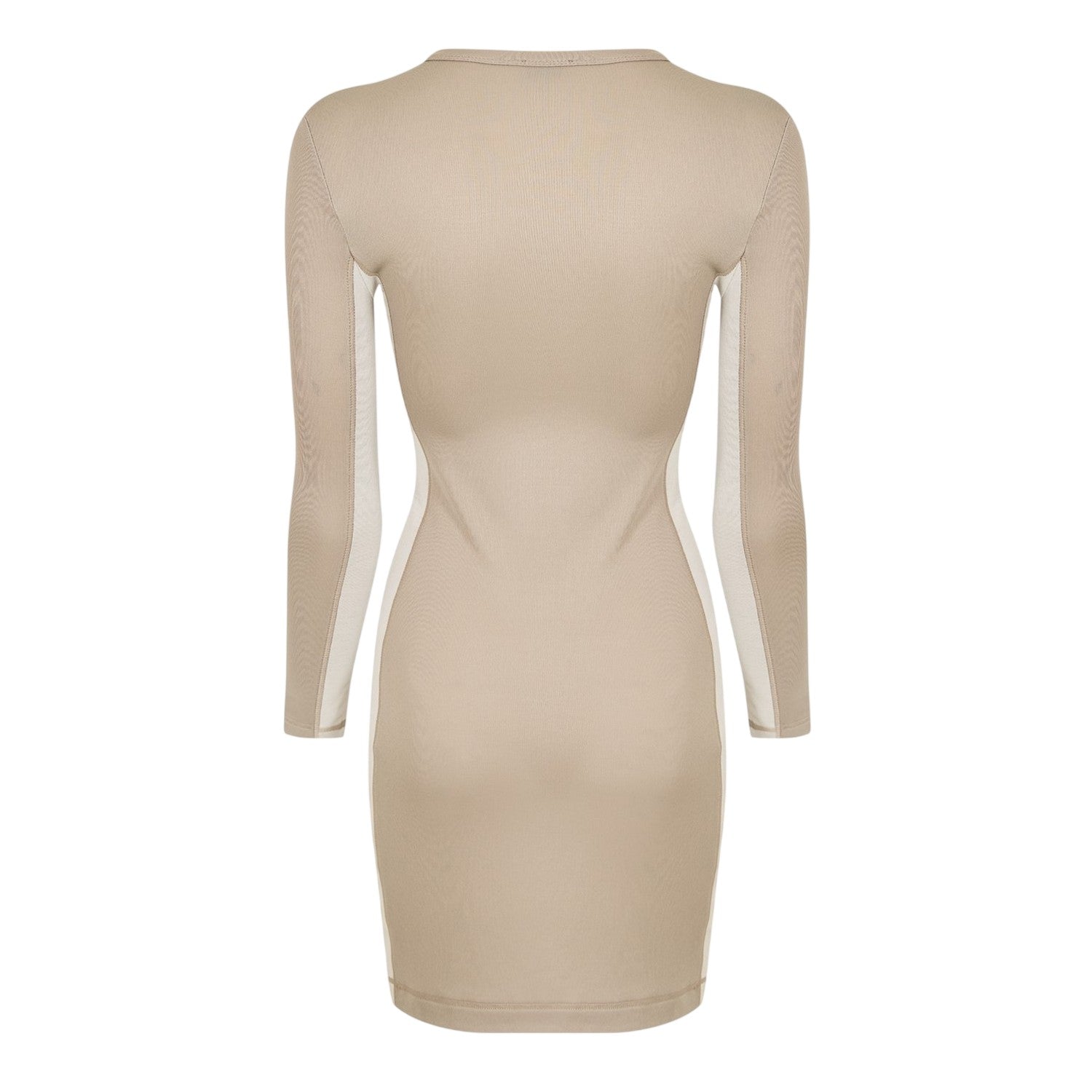 Beige - Back - Diesel Womens-Ladies Ovalout Crew Neck Mini Dress