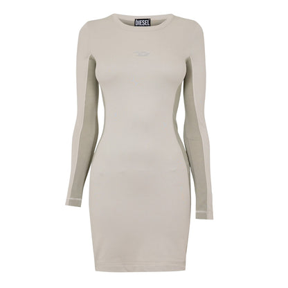 Neutral - Front - Diesel Womens-Ladies Ovalout Crew Neck Mini Dress
