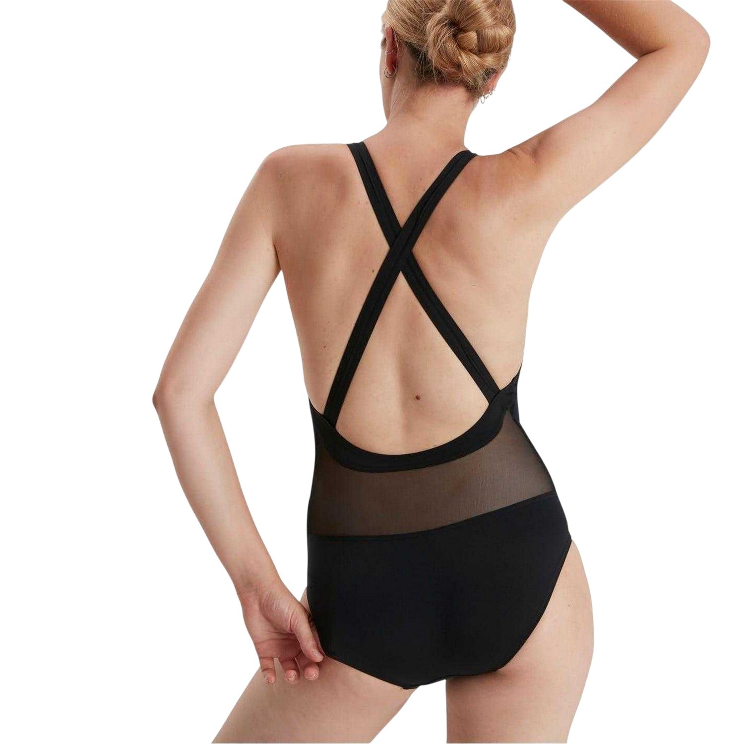 Black - Side - Speedo Womens-Ladies Eco One Piece Swimsuit