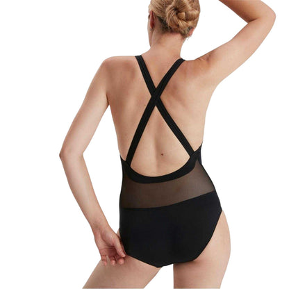 Black - Side - Speedo Womens-Ladies Eco One Piece Swimsuit