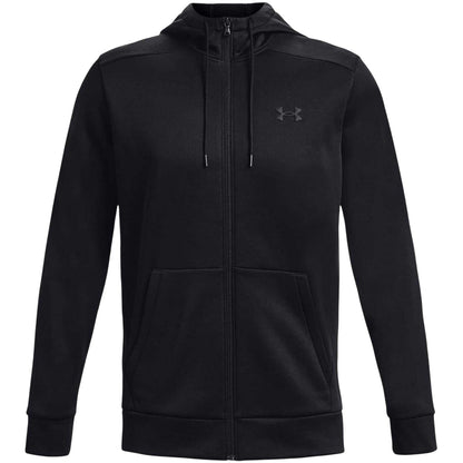 Black - Front - Under Armour Mens Fleece Full Zip Hoodie