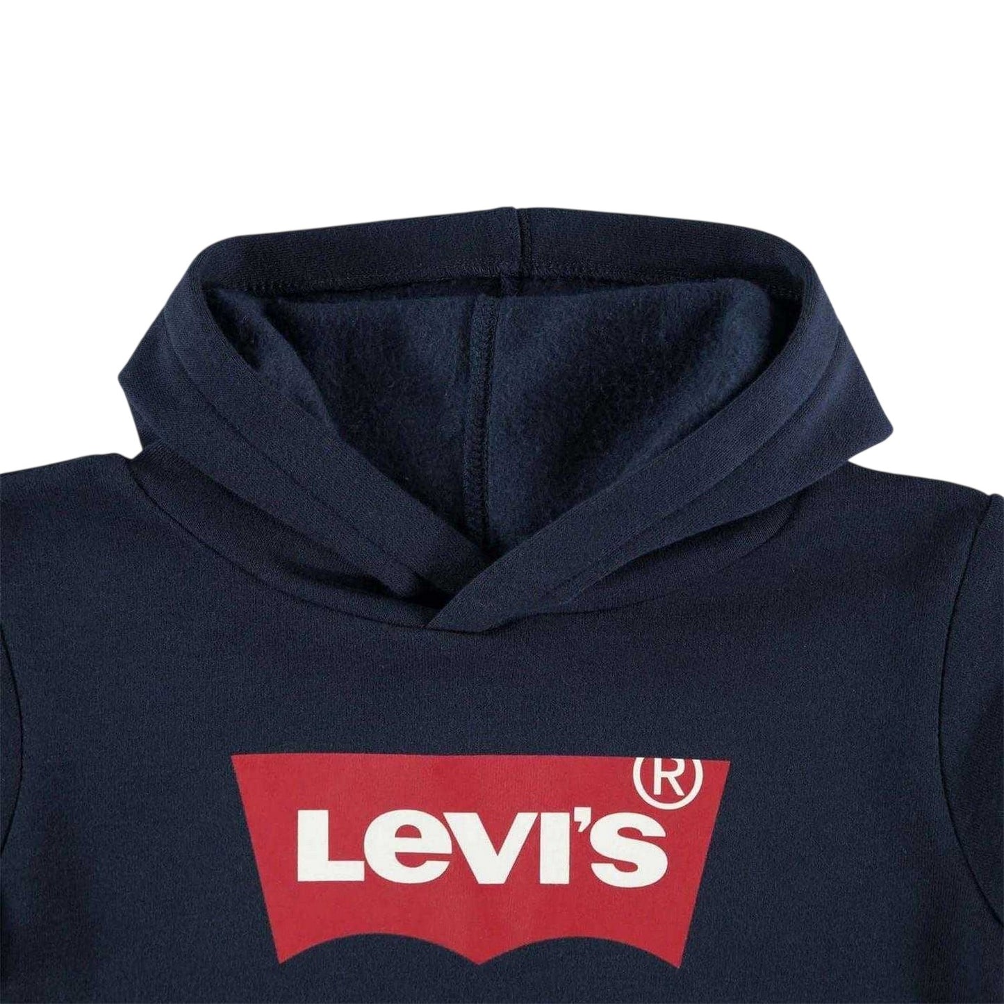 Navy - Side - Levis Childrens-Kids Batwing Logo Cotton Hoodie