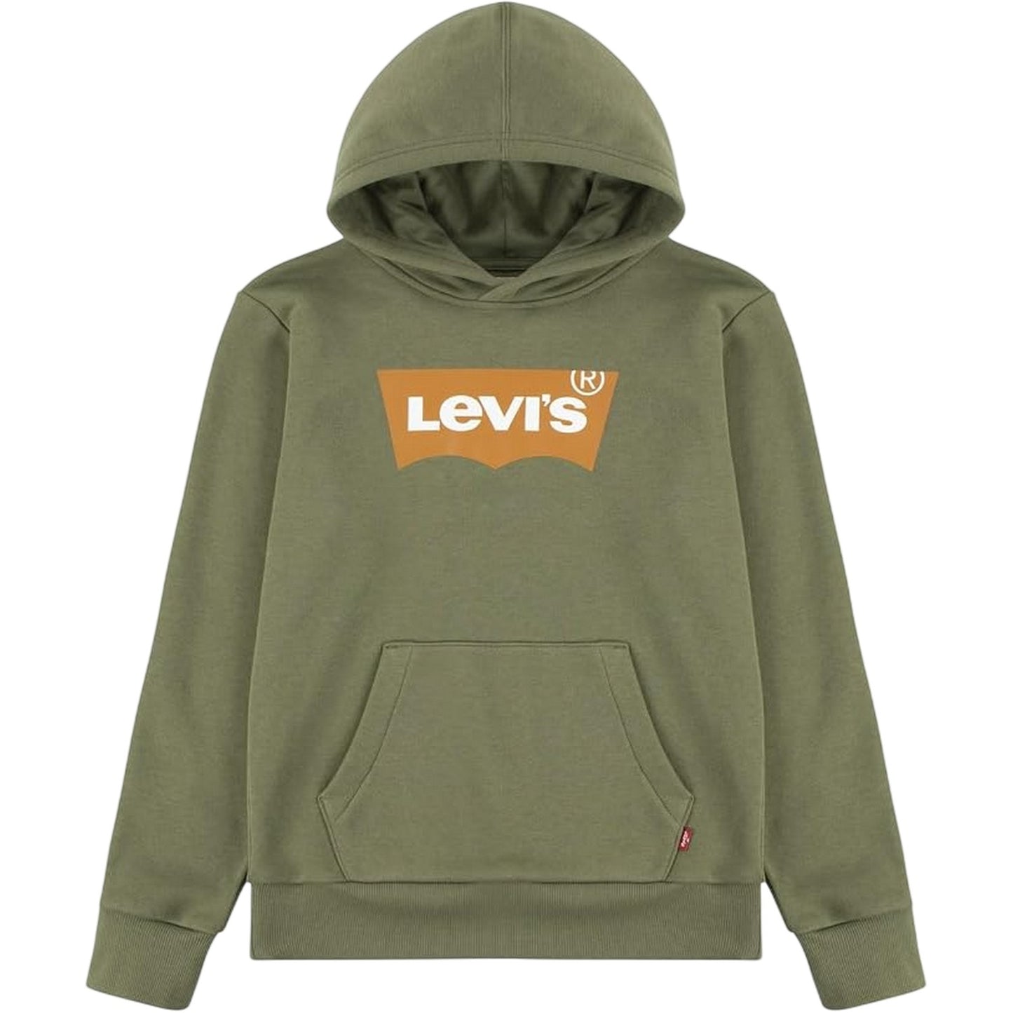 Olivine Green - Front - Levis Childrens-Kids Batwing Logo Cotton Hoodie