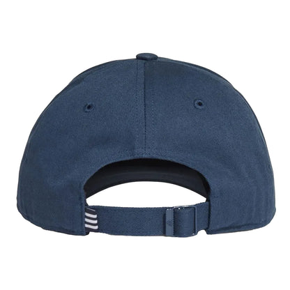Navy-White - Back - Adidas Mens Logo Cotton Baseball Cap