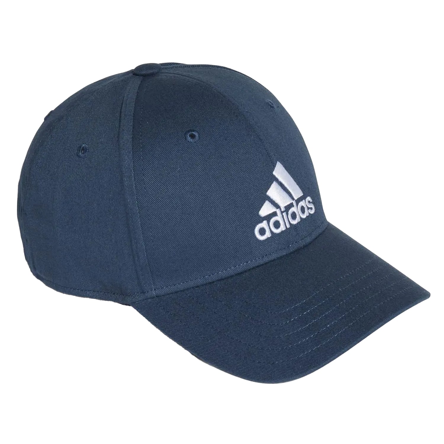 Navy-White - Side - Adidas Mens Logo Cotton Baseball Cap