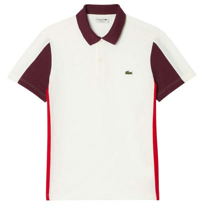 Cream - Front - Lacoste Mens Colour Block Regular Polo Shirt