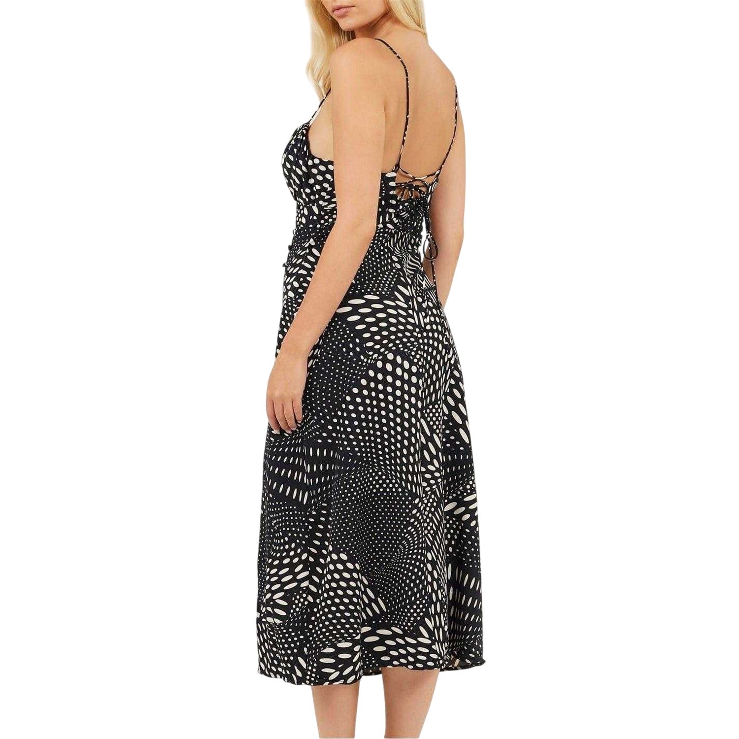 Black-White - Back - Brave Soul Womens-Ladies Sweetheart Midi Dress