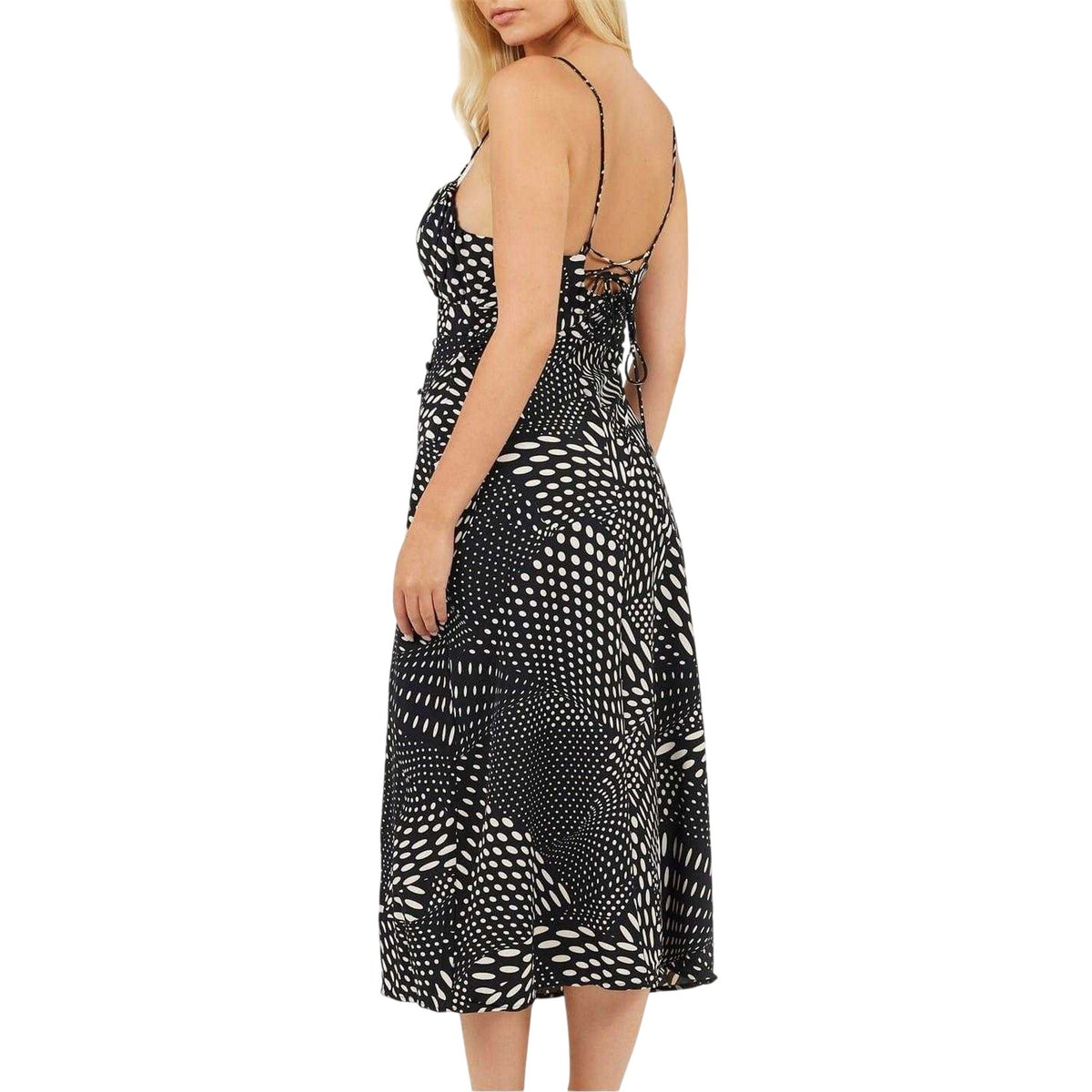 Black-White - Back - Brave Soul Womens-Ladies Sweetheart Midi Dress
