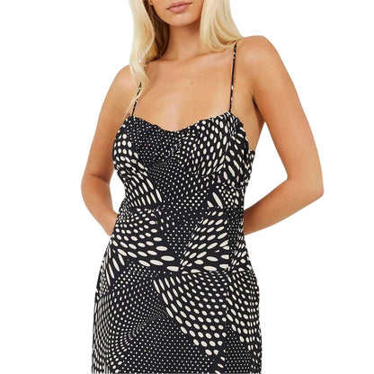 Black-White - Side - Brave Soul Womens-Ladies Sweetheart Midi Dress
