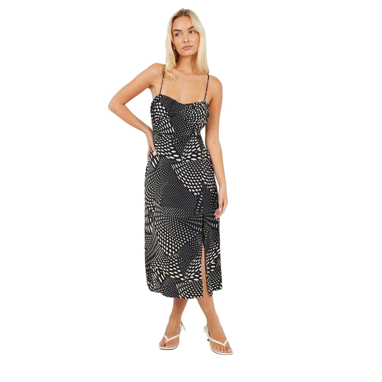Black-White - Lifestyle - Brave Soul Womens-Ladies Sweetheart Midi Dress