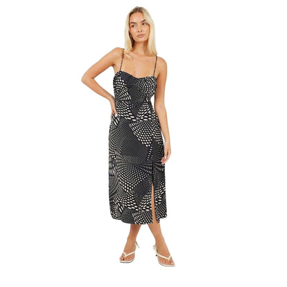 Black-White - Lifestyle - Brave Soul Womens-Ladies Sweetheart Midi Dress