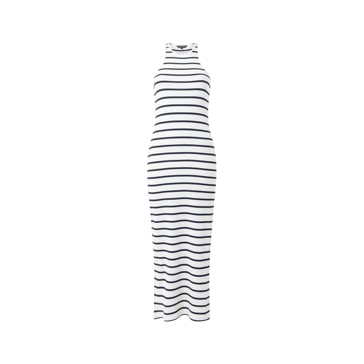 White - Front - French Connection Womens-Ladies Striped Racerback T-Shirt Dress
