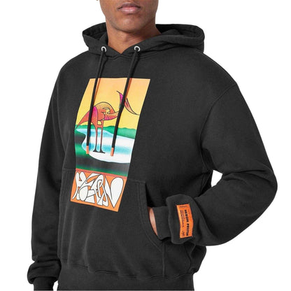 Black - Side - Heron Preston Mens Abstract Hoodie