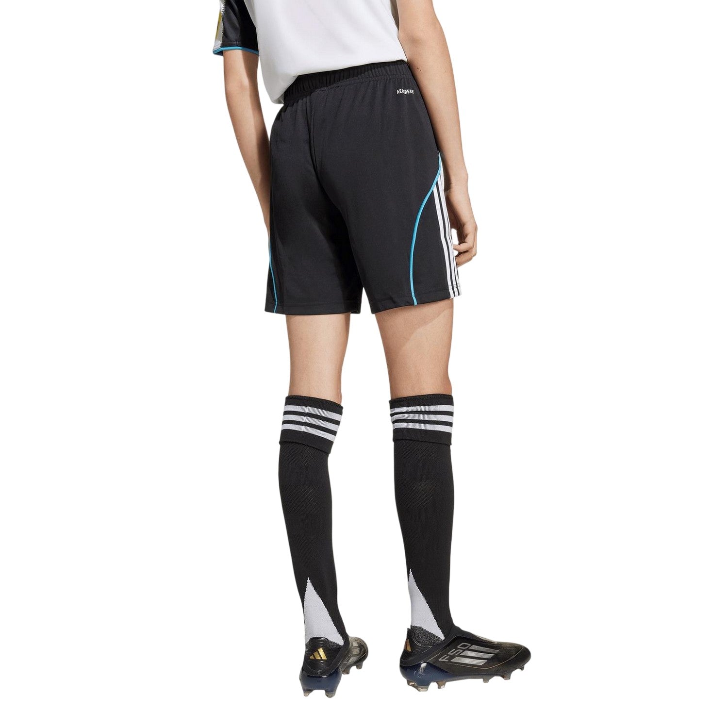 Black-White - Back - Adidas Childrens-Kids 2025-2026 Newcastle United FC Mid Rise Training Shorts