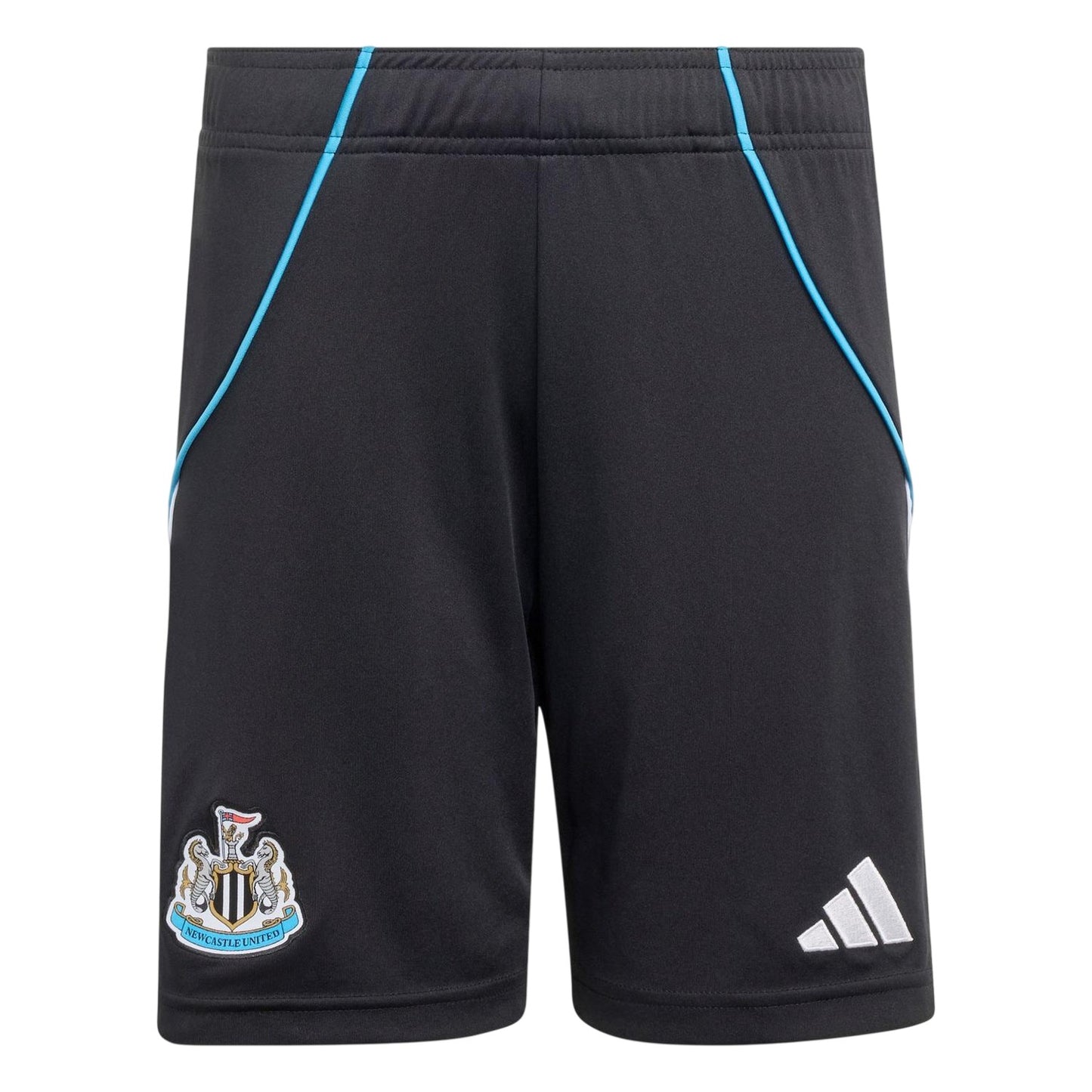 Black-White - Front - Adidas Childrens-Kids 2025-2026 Newcastle United FC Mid Rise Training Shorts