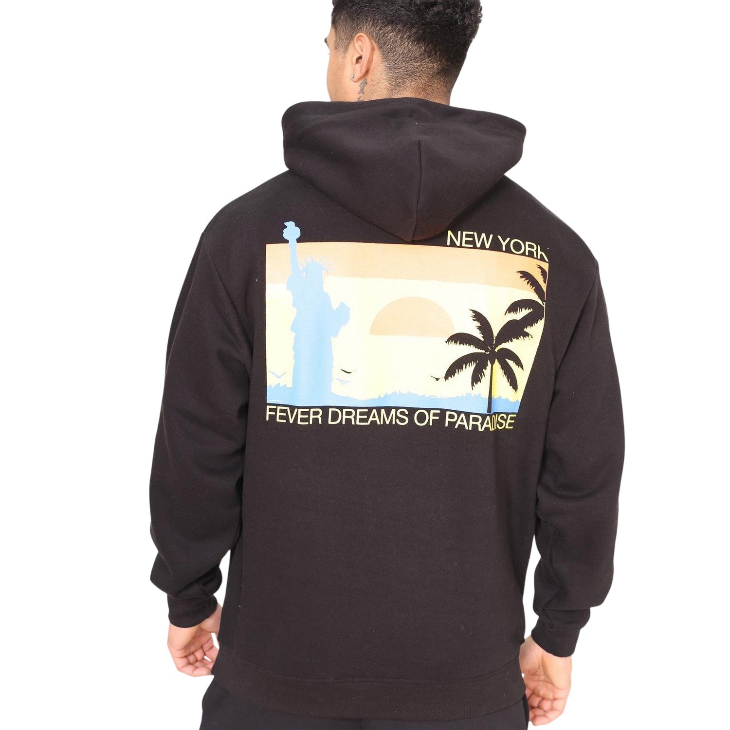 Black - Side - Rose London Unisex Adult Fewer Dreams Graphic Print Hoodie