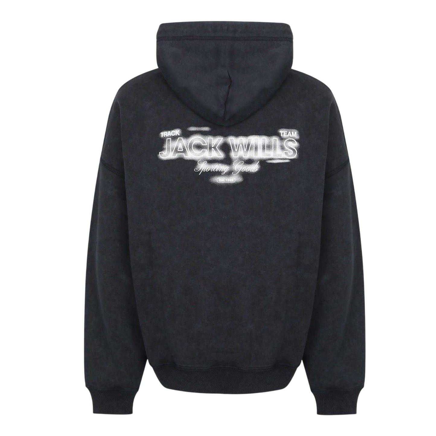 Black - Back - Jack Wills Mens Script Long-Sleeved Hoodie