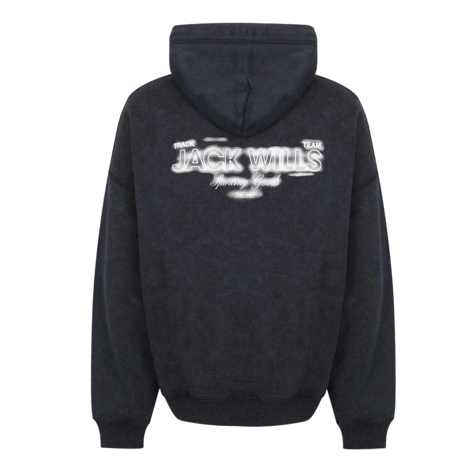 Black - Back - Jack Wills Mens Script Long-Sleeved Hoodie