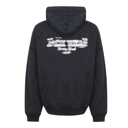 Black - Back - Jack Wills Mens Script Long-Sleeved Hoodie