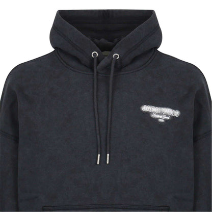 Black - Side - Jack Wills Mens Script Long-Sleeved Hoodie