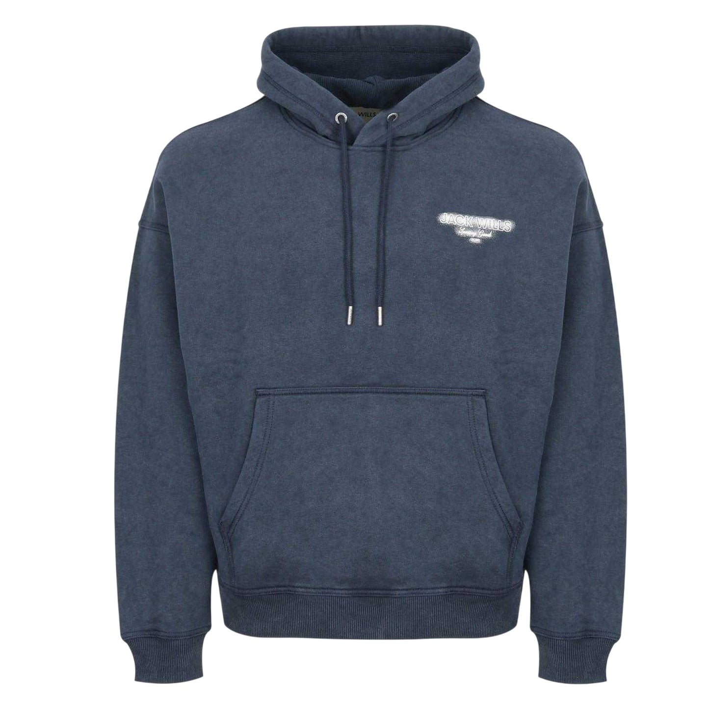 Navy - Front - Jack Wills Mens Script Long-Sleeved Hoodie