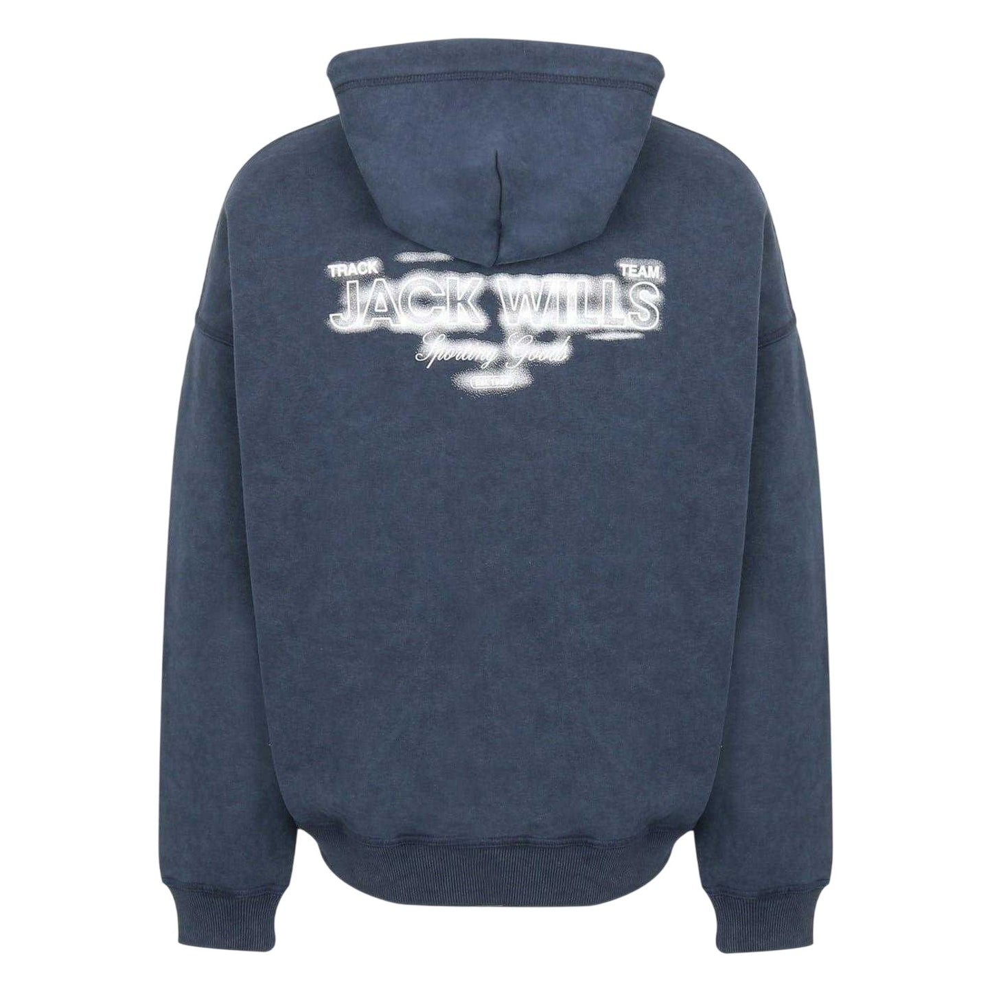 Navy - Back - Jack Wills Mens Script Long-Sleeved Hoodie