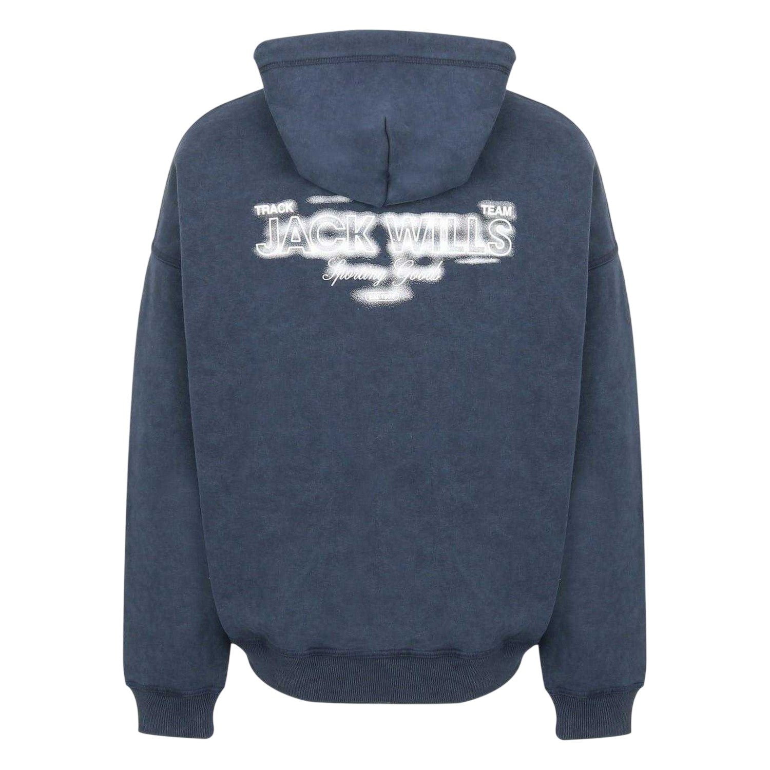 Navy - Back - Jack Wills Mens Script Long-Sleeved Hoodie