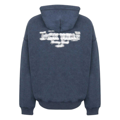 Navy - Back - Jack Wills Mens Script Long-Sleeved Hoodie