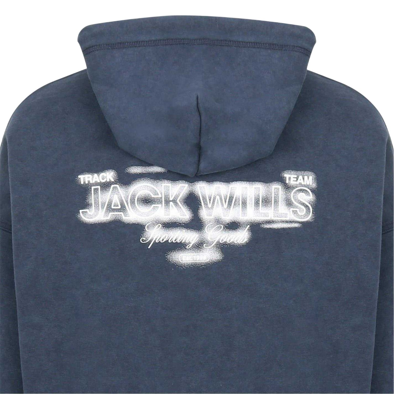 Navy - Side - Jack Wills Mens Script Long-Sleeved Hoodie