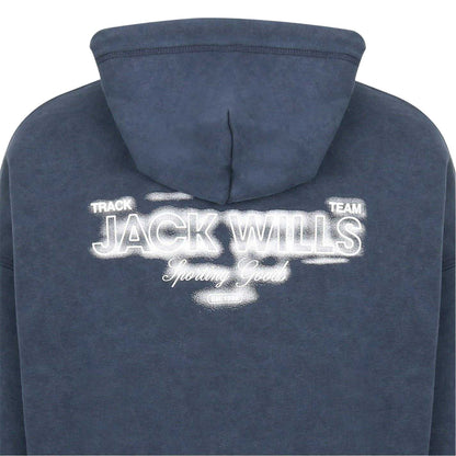 Navy - Side - Jack Wills Mens Script Long-Sleeved Hoodie