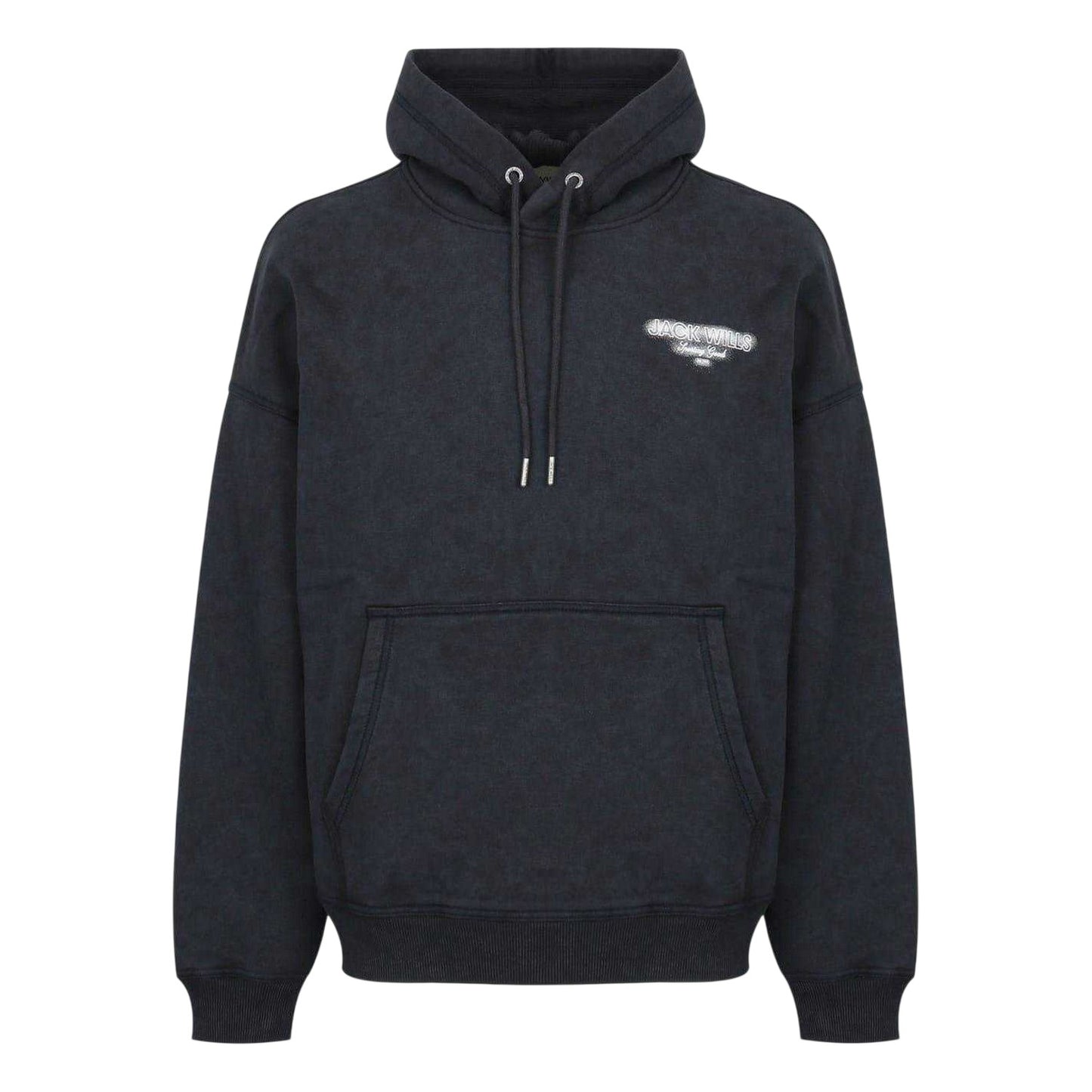 Black - Front - Jack Wills Mens Script Long-Sleeved Hoodie
