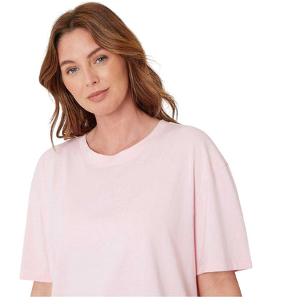 Pink - Side - Miso Womens-Ladies Striped Short Pyjama Set