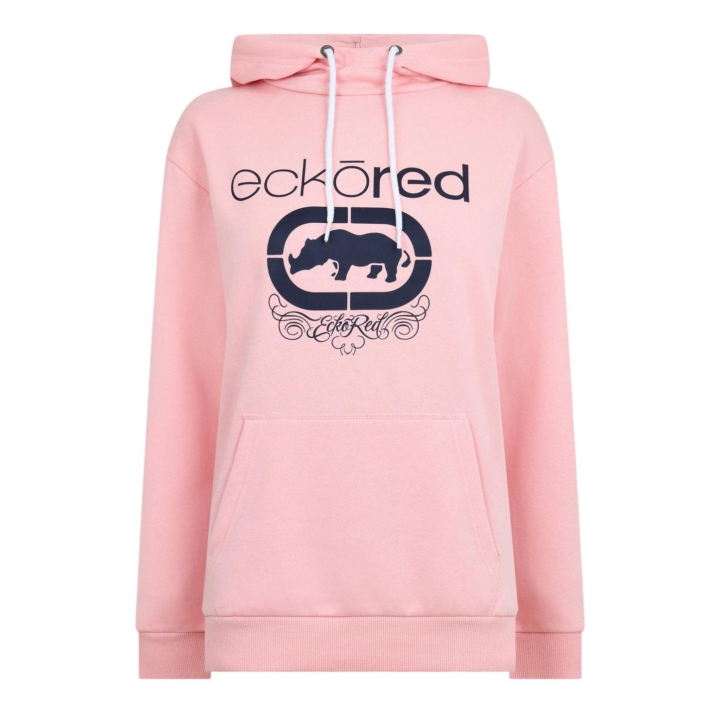 Powder Pink - Front - Rhino Womens-Ladies Madison Regular Long-Sleeved Casual Drawstring Hoodie
