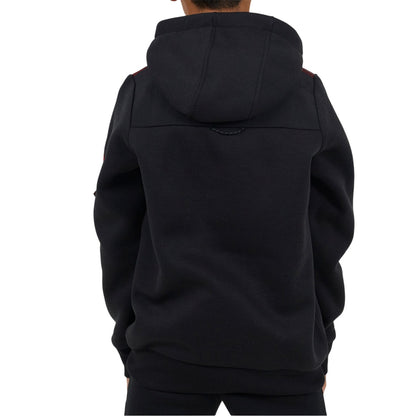 Jet Black - Back - Brave Soul Boys Ribbed Hooded Long-Sleeved Sweatshirt