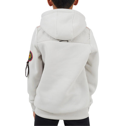 Light Grey - Back - Brave Soul Boys Ribbed Hooded Long-Sleeved Sweatshirt