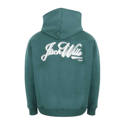 Green-White - Back - Jack Wills Womens-Ladies Oth Script Cotton Hoodie