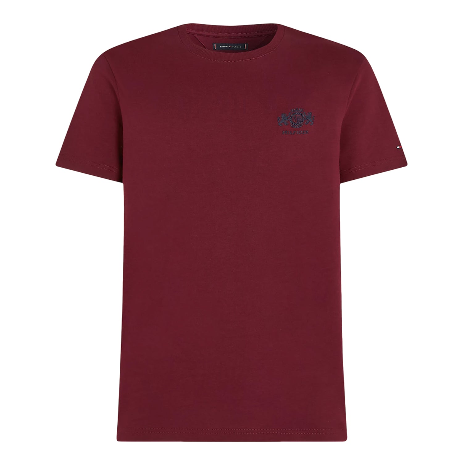 Purple - Front - Tommy Hilfiger Mens Logo Embroidered T-Shirt