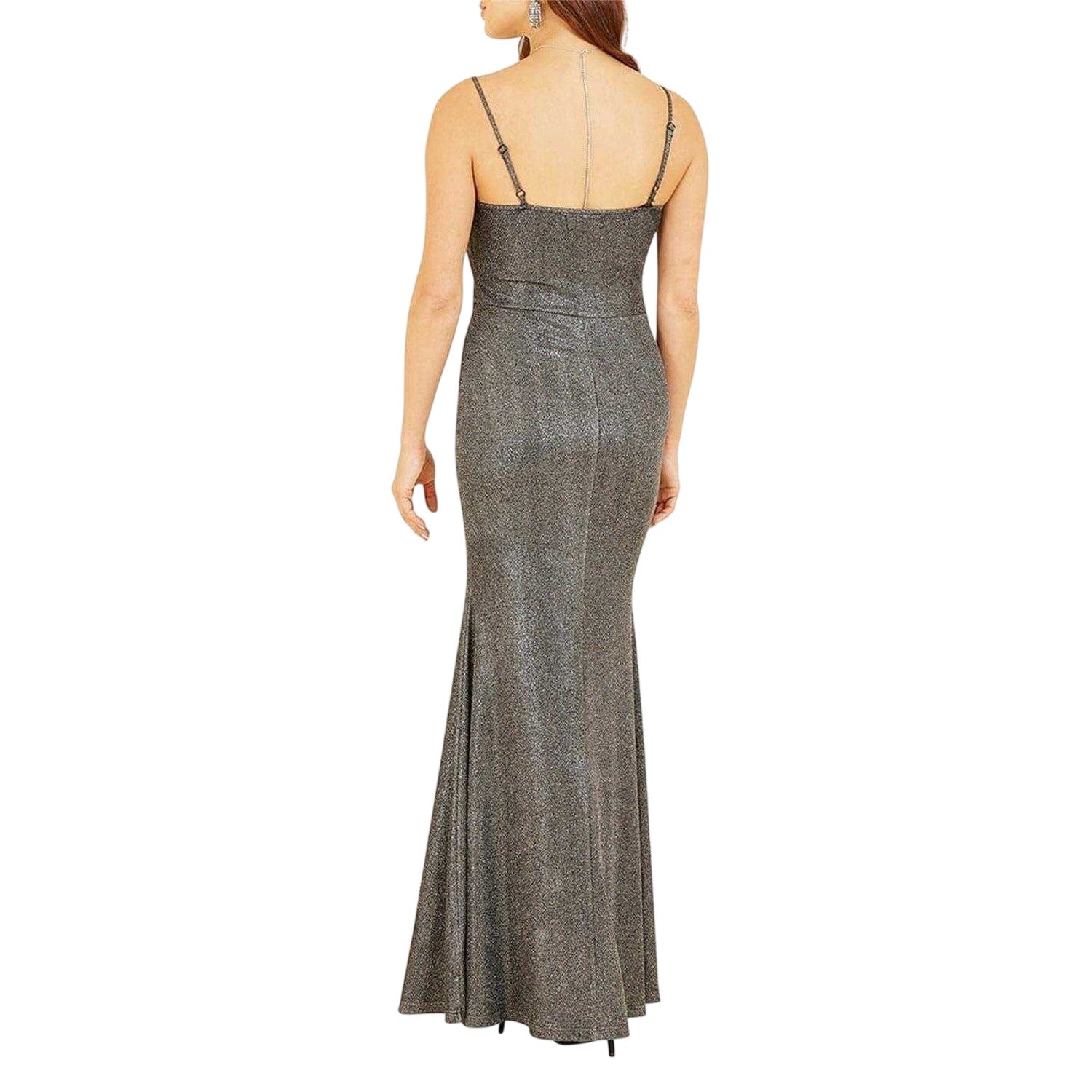 Black - Back - Mela London Womens-Ladies Sparkle Formal Maxi Dress