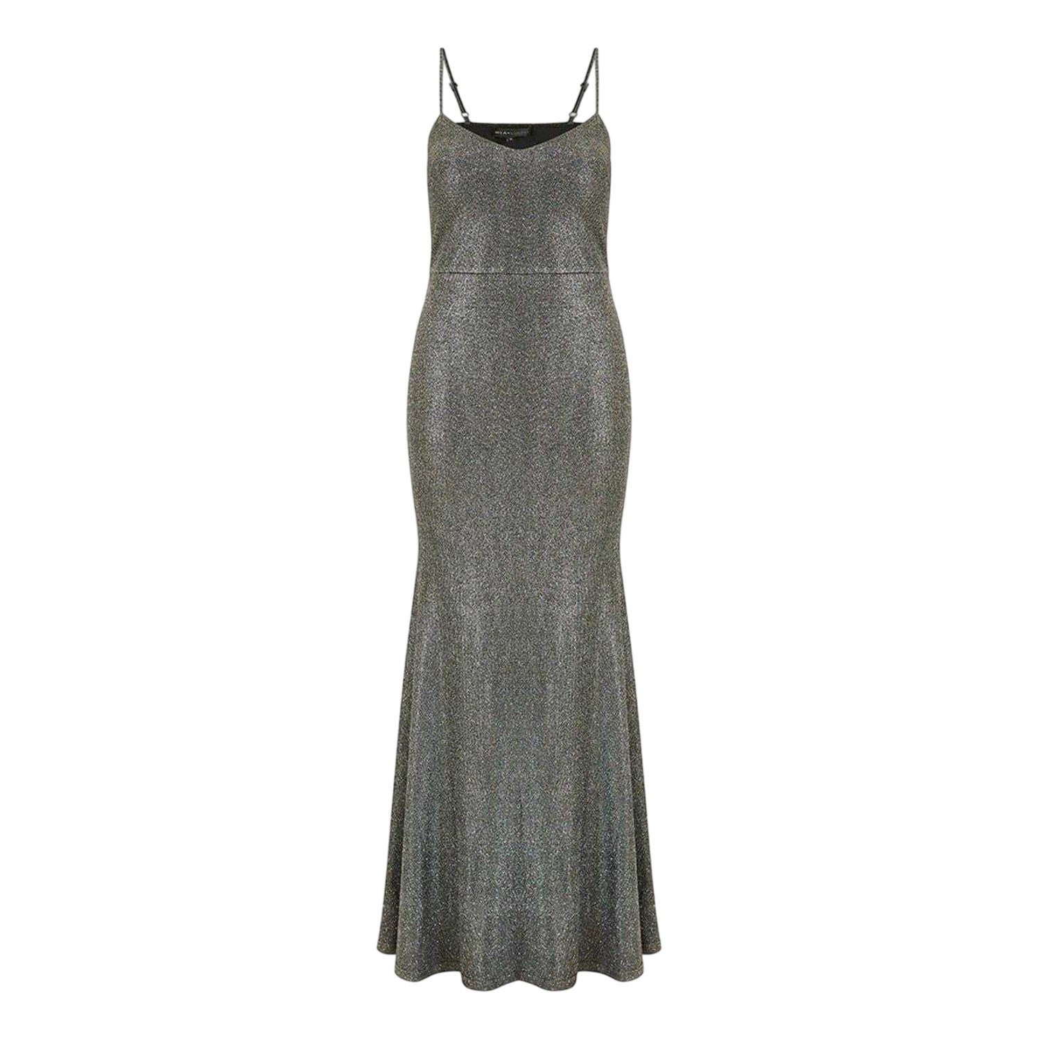 Black - Front - Mela London Womens-Ladies Sparkle Formal Maxi Dress