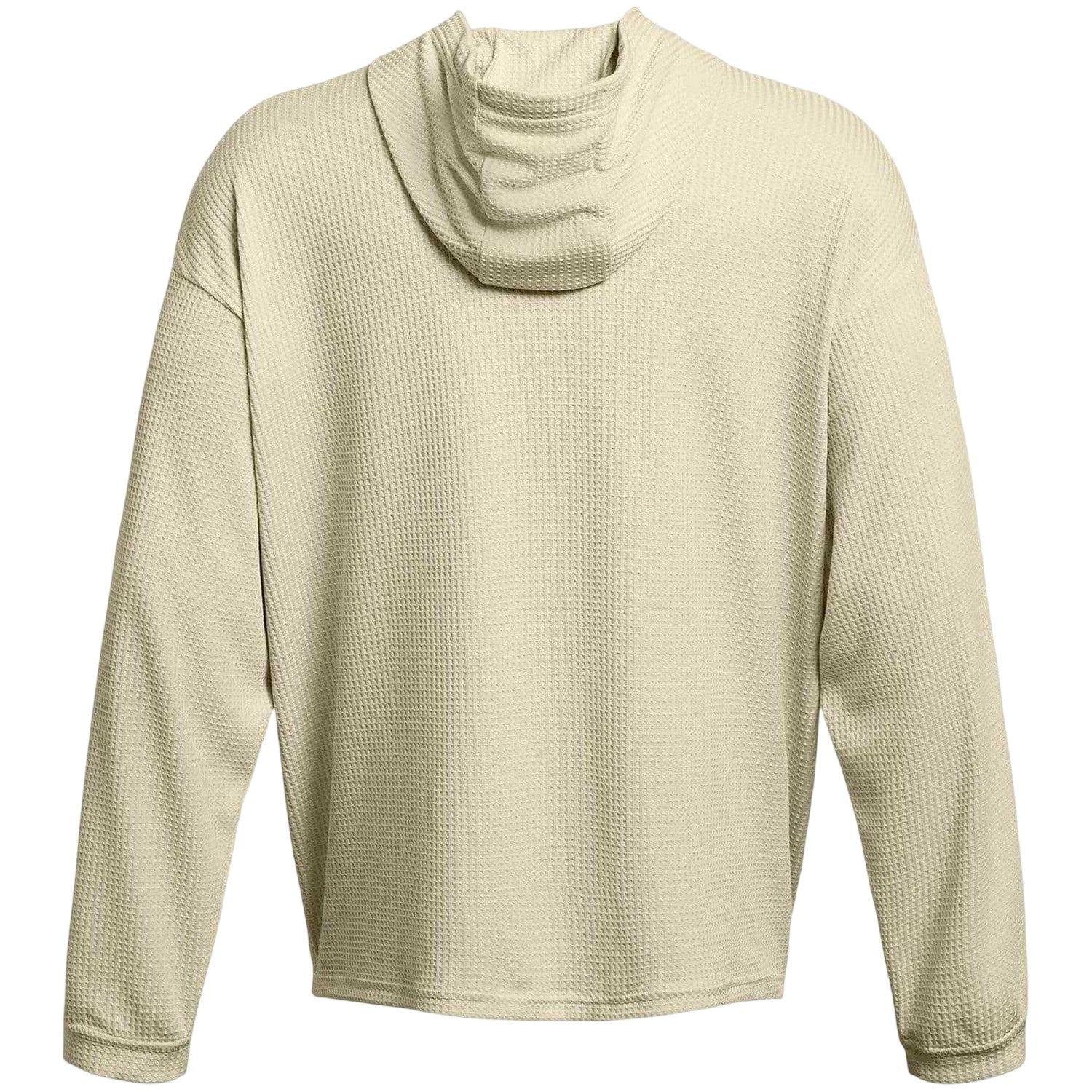 White - Back - Under Armour Mens Rival Waffle Relaxed Fit Long-Sleeved Hoodie