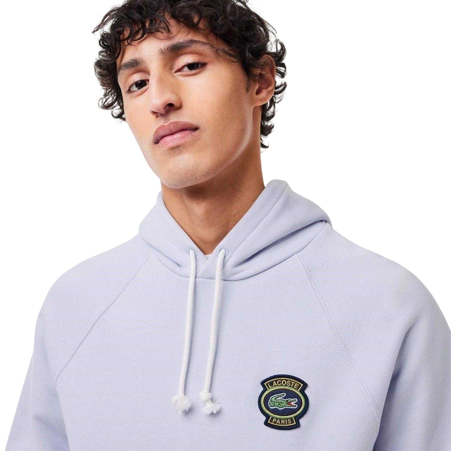 Blue - Side - Lacoste Mens Heritage Logo Hoodie