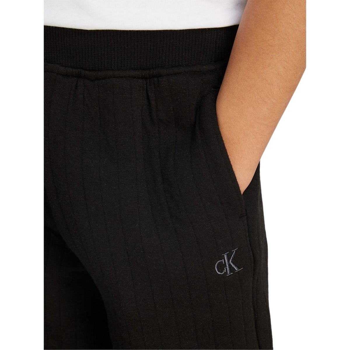 Black - Side - Calvin Klein Childrens-Kids Relaxed Fit Joggers