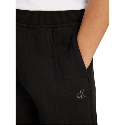Black - Side - Calvin Klein Childrens-Kids Relaxed Fit Joggers