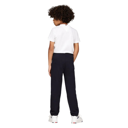 Navy - Back - Tommy Hilfiger Childrens-Kids Essential Embroidered Logo Joggers