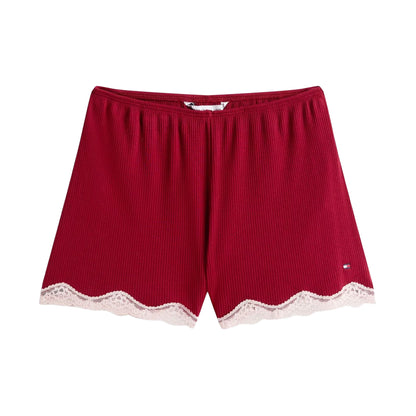 Rouge - Back - Tommy Hilfiger Womens-Ladies Lace Square Neck Cami Short Pyjama Set