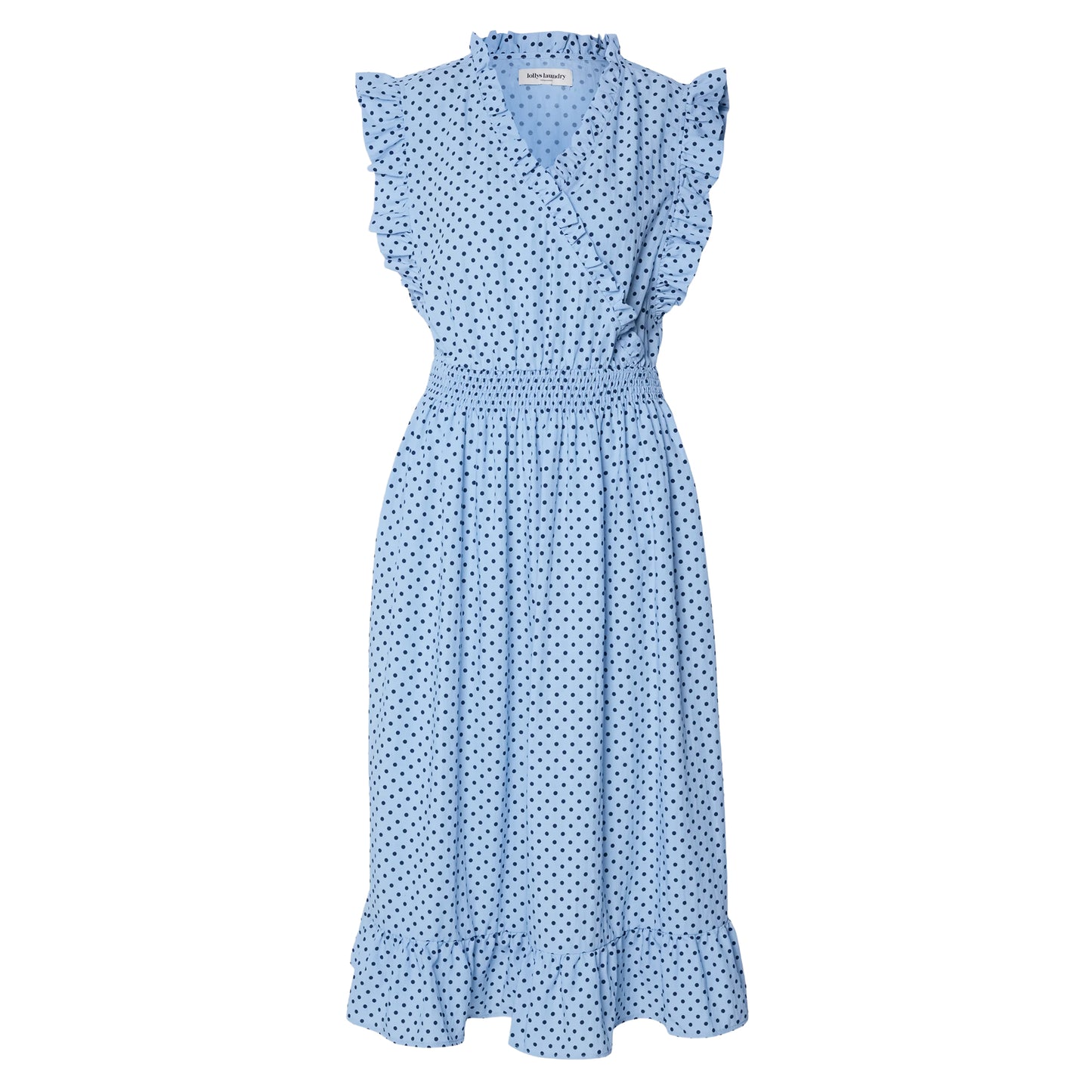 Blue - Front - Lollys Laundry Womens-Ladies Polka Dot Midi Dress