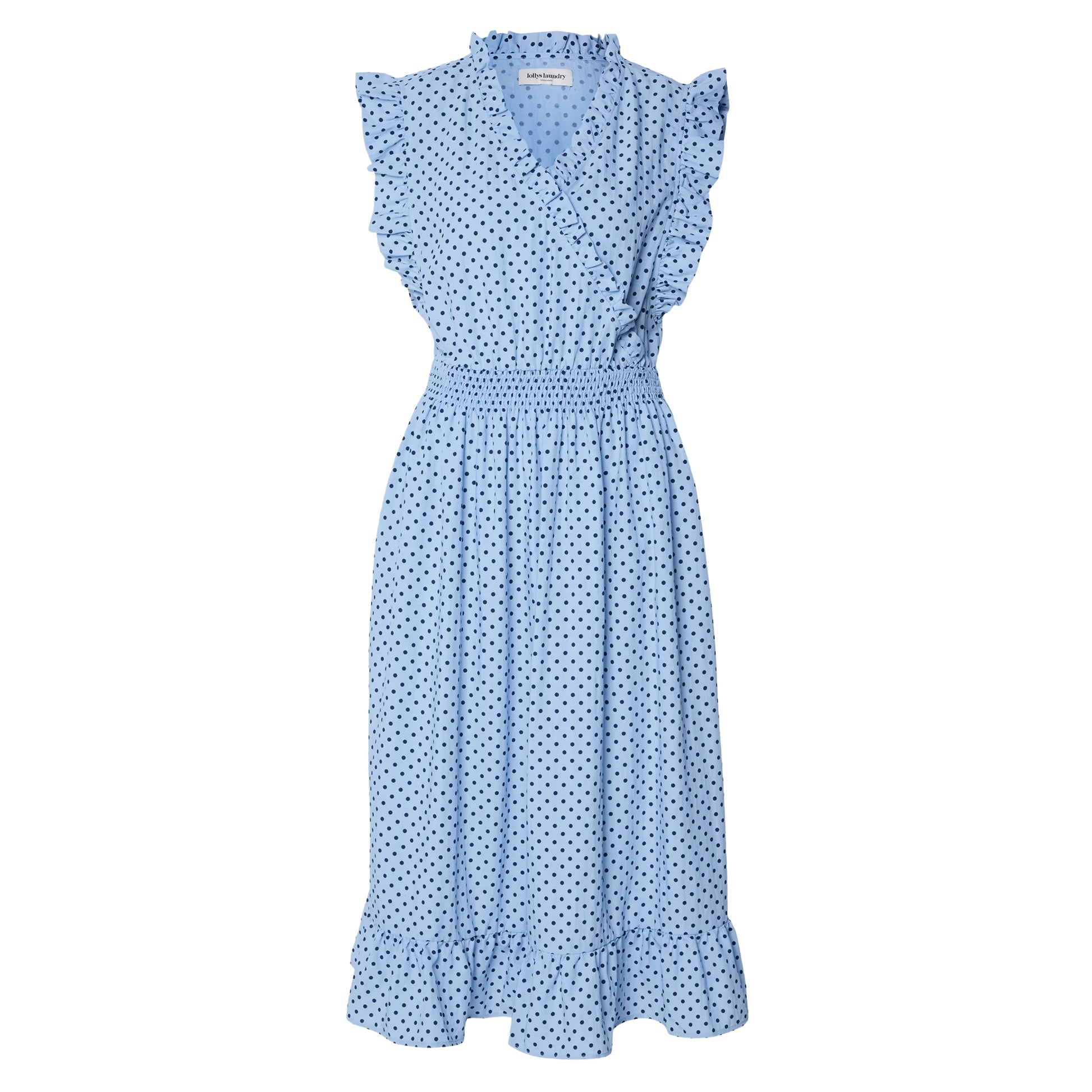 Blue - Front - Lollys Laundry Womens-Ladies Polka Dot Midi Dress