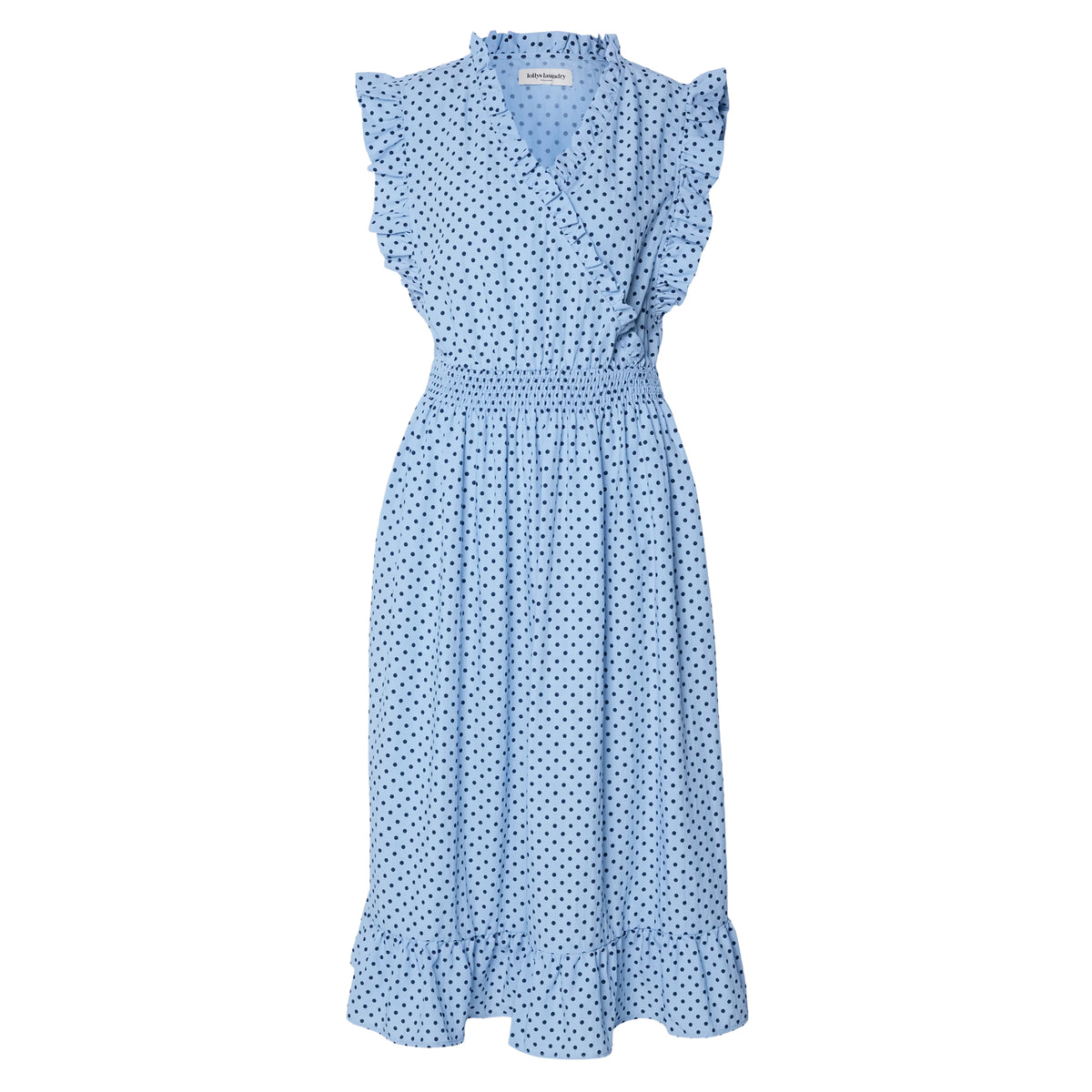 Blue - Front - Lollys Laundry Womens-Ladies Polka Dot Midi Dress